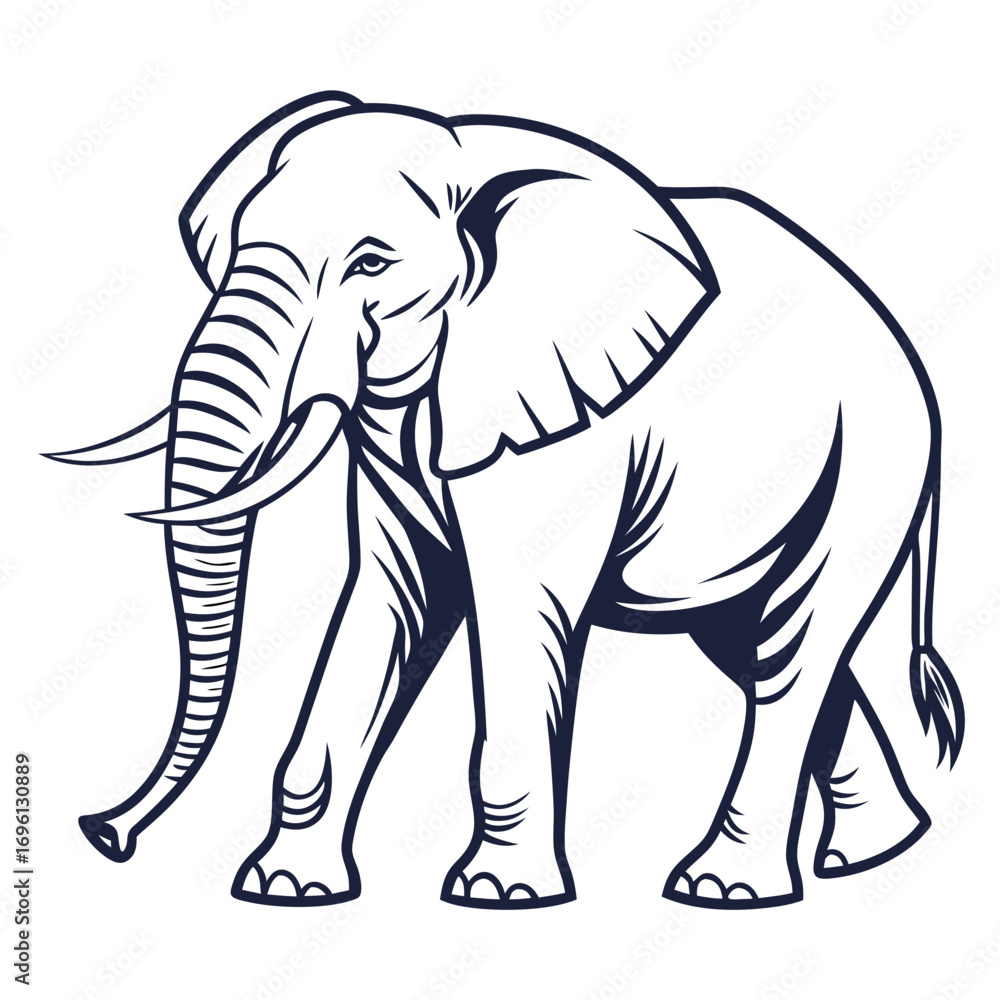 Fototapeta premium Majestic Elephant Illustration Strength, Wisdom, and Wild Beauty