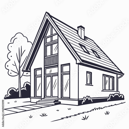 Modern House Architectural Design Sketch