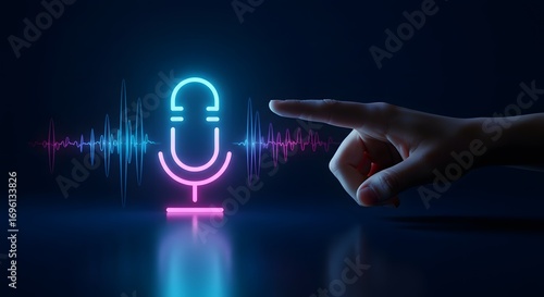 Close-up of Human Finger Touching Digital Screen Interface, Technology Concept
