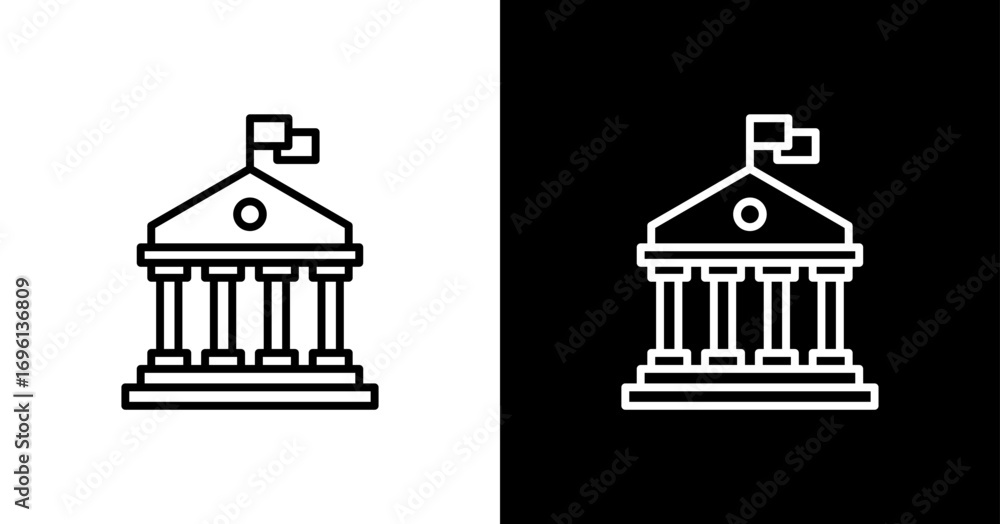 Obraz premium Governance Pillar White Icon Set Design