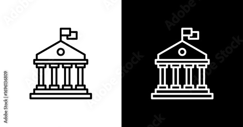 Governance Pillar White Icon Set Design