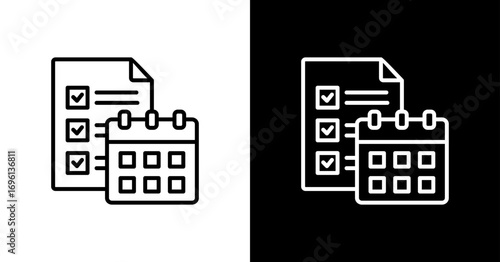 Compliance Calendar White Icon Set Design