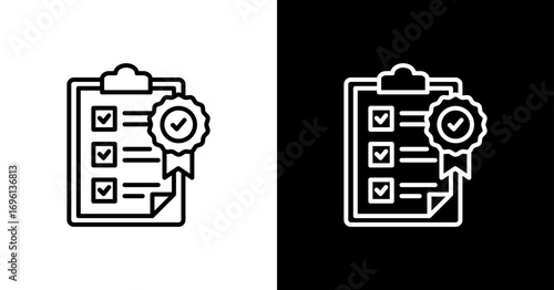 Regulation Badge White Icon Set Design