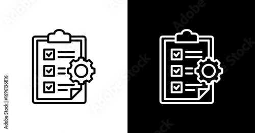 Compliance Gear White Icon Set Design