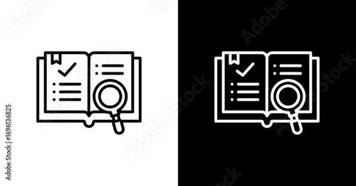 Magnifying Glass White Icon Set Design