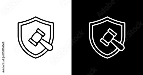 Regulation Shield White Icon Set Design
