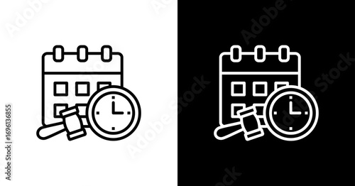 Regulatory Clock White Icon Set Design