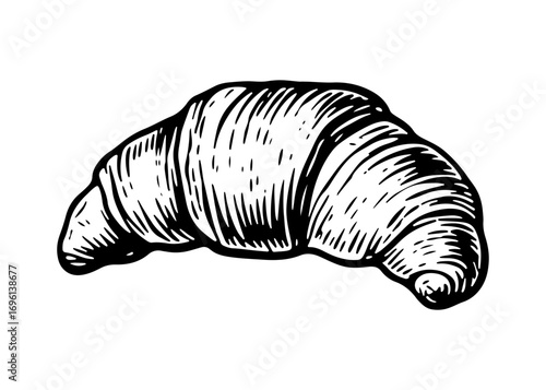 Croissant vector engraving style illustration