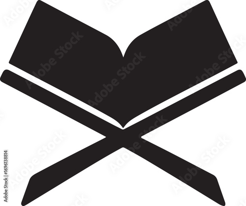 Quran stand silhouette vector design, perfect for Islamic, religious, spiritual, and cultural themes.