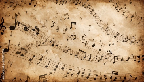 Vintage musical score background