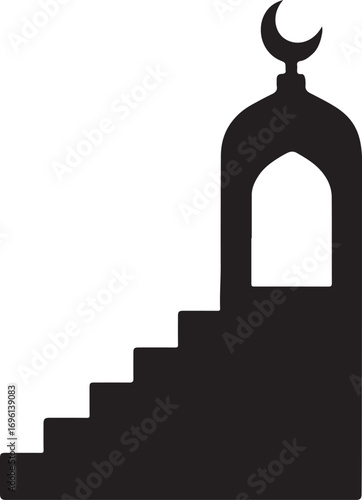 Minbar silhouette vector illustration design, perfect for Islamic, religious, cultural, and spiritual themes.
