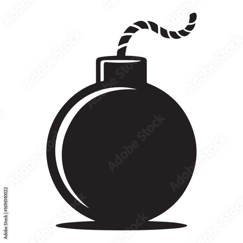 bomb icon or logo isolated sign symbol vector illustration. Vector black silhouette. with white background