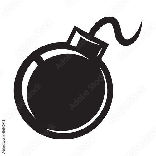 bomb icon or logo isolated sign symbol vector illustration. Vector black silhouette. with white background