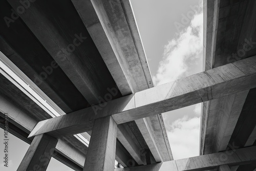 Abstract view of concrete overpass structure