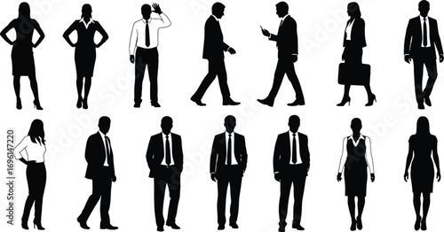 business,silhouette,people,professional,corporate,office,man,woman,team,formal,pose,suit,workplace,staff,illustration