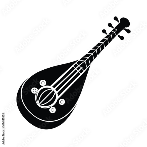 Pipa Chinese Instrument Icon Vector