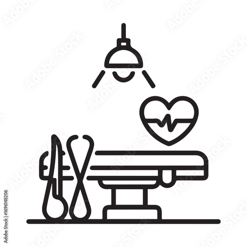 Surgery room icon Line Art. Element of blood donation icon. with white background