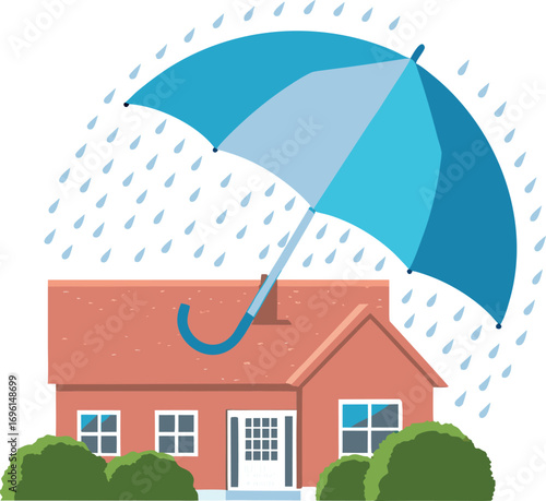 house insurance concept real estate protection  on with white background