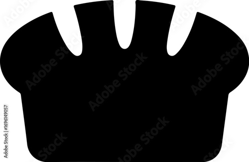Simple silhouette icon of a freshly baked loaf of bread vector