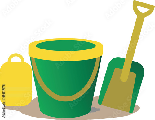 free vector childrens toys bucket and shovel