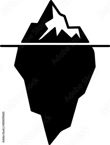 Iconic silhouette of an iceberg symbolizing hidden depths and challenges ahead vector