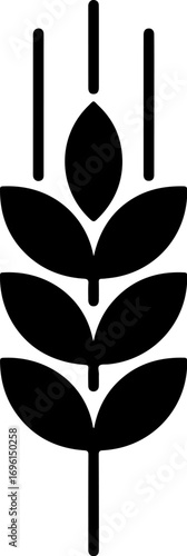 Simple silhouette icon of a wheat stalk symbolizing agriculture and harvest season vector