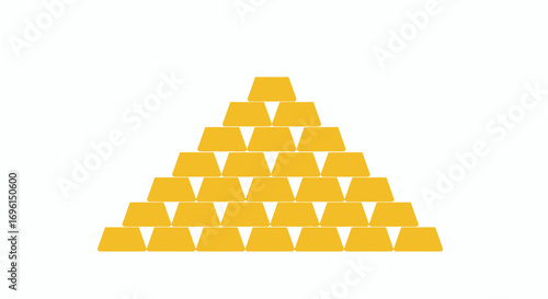 Pyramid of gold bars symbolizing capital accumulation and strong economic foundation