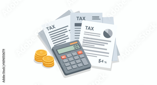 Tax documents with calculator representing fiscal policy and personal economic planning