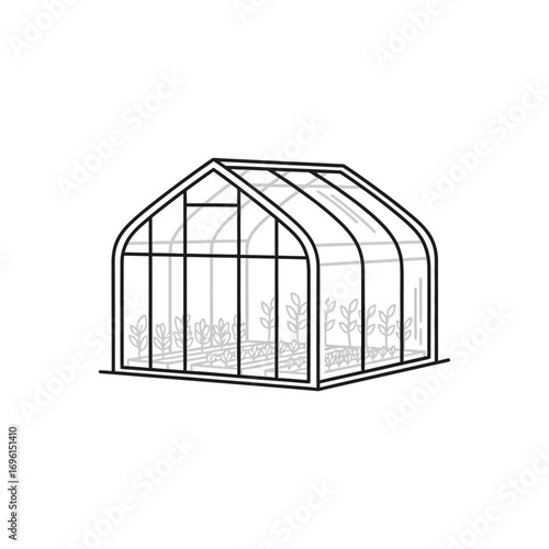A greenhouse for growing plants and vegetables, providing a controlled environment for cultivation