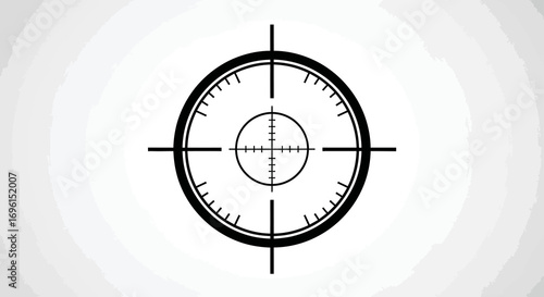 Crosshair scope isolated on white background for aiming and targeting concept