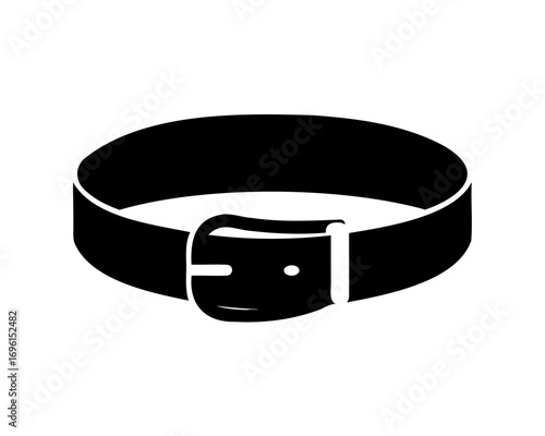 A stylish black belt with a buckle, suitable for fashion and accessories