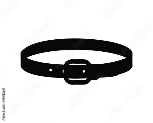 Simple black and white illustration of a classic leather belt