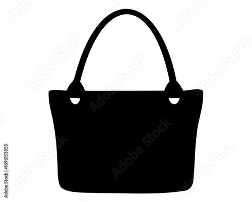 Elegant Black Tote Bag Silhouette with Classic Handles and Stylish Design