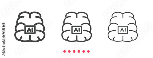 Artificial brain icon. Thin line icon vector