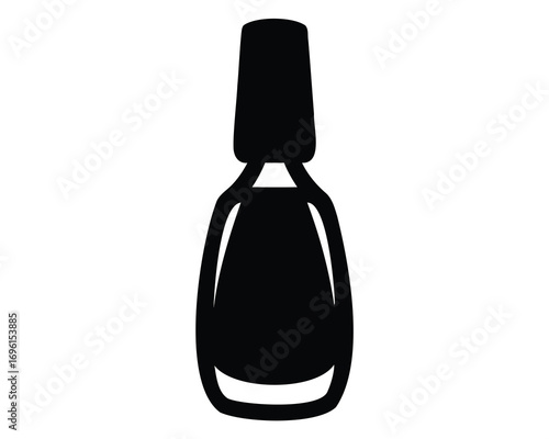 Black Nail Polish Bottle Simple Graphic for Beauty and Fashion Designs