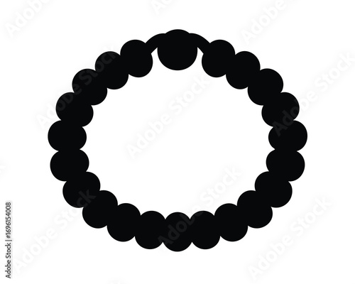Elegant black bracelet made of interconnected beads arranged in a circular pattern