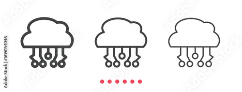Cloud computing icon. Thin line icon vector