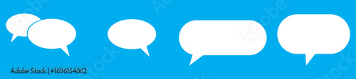 Silhouette speech bubble vector set. Speech bubbles. communication concept, simple flat design. text box and message icon collection on. Simple black silhouette of two overlapping speech bubbles indic