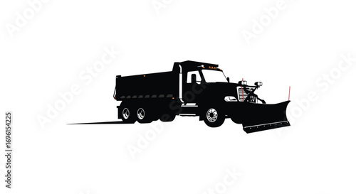 a large truck equipped with snow plow attachment
