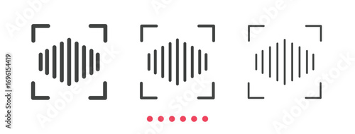 Voice recognition icon. Thin line icon vector