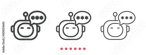 Chat bot icon. Thin line icon vector