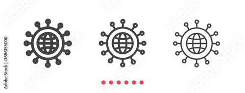 Global AI icon. Thin line icon vector