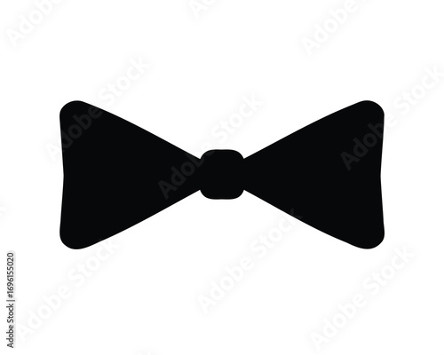 Elegant and classy black bow tie in silhouette, a symbol of sophistication
