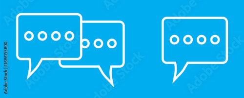 Silhouette speech bubble vector set. Speech bubbles. communication concept, simple flat design. text box and message icon collection on. Simple black silhouette of two overlapping speech bubbles indic