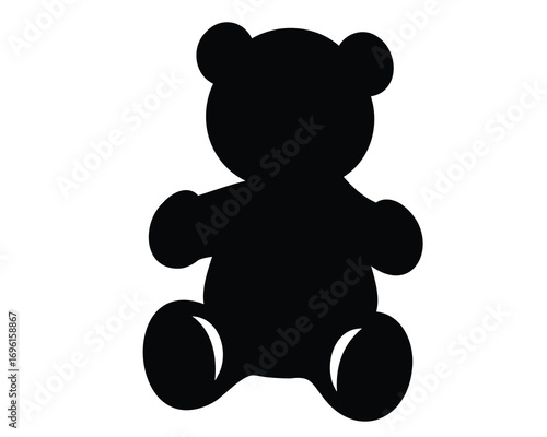 Silhouette of a teddy bear, a classic and simple vector image