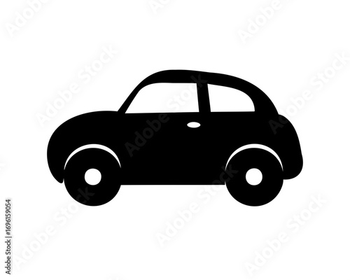 Silhouette of a classic compact car, an iconic symbol of transportation