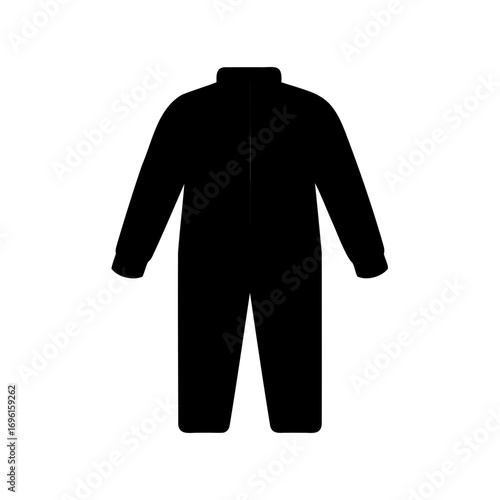 Black silhouette of a full body coverall or jumpsuit clothing item