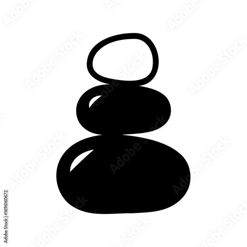 Zen stone balancing art creates a sense of balance and harmony