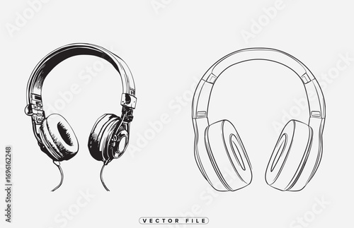 headphones comparison showing wired and wireless models side by side