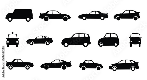 various car models displayed in black silhouettes